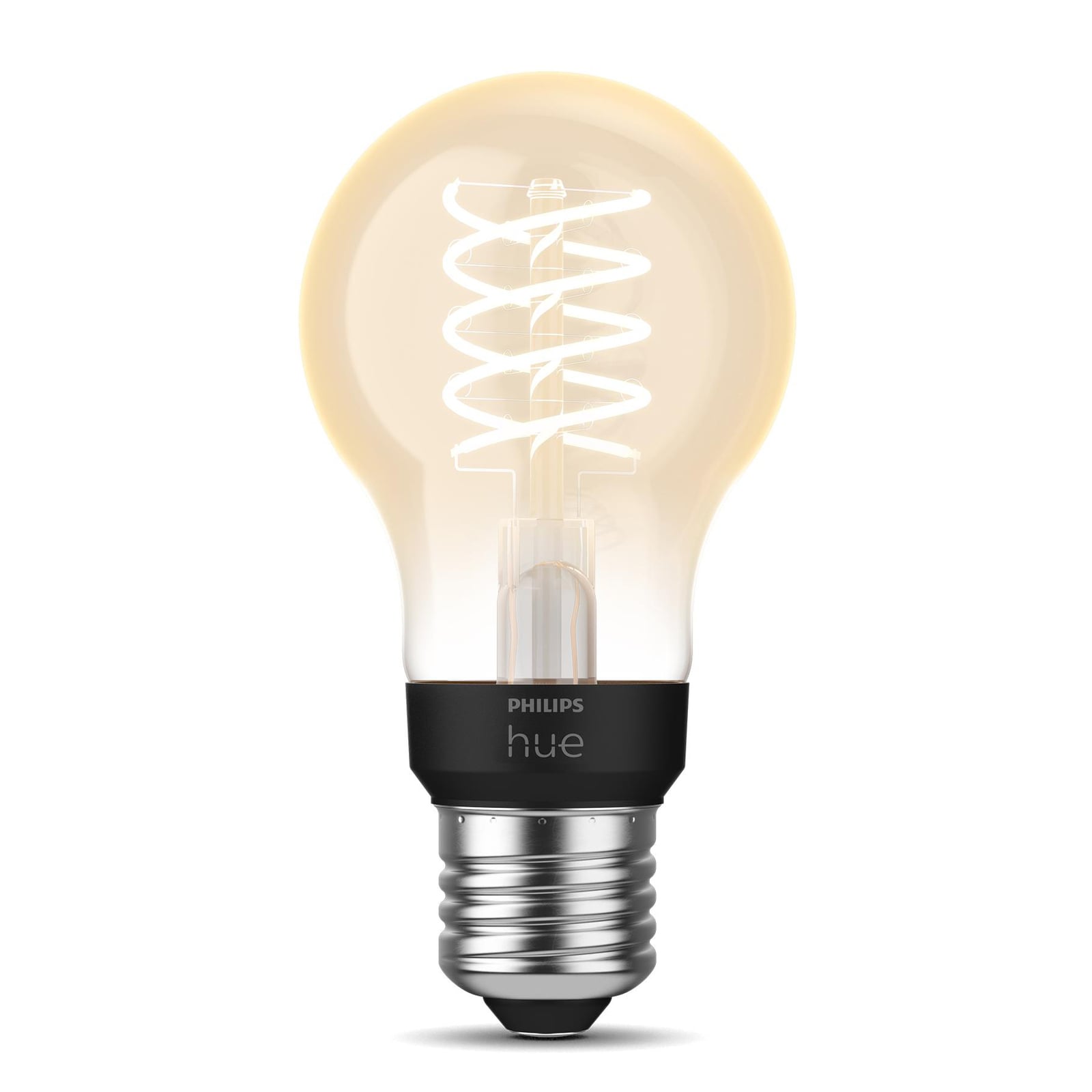 LED filamentpære E27 7W 2100K dimbar klar 550lm Philips Hue smart styring via app