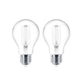 LED filamentpære E27 7W 2700K klar 806 lm 2-pakning Lindby forfra