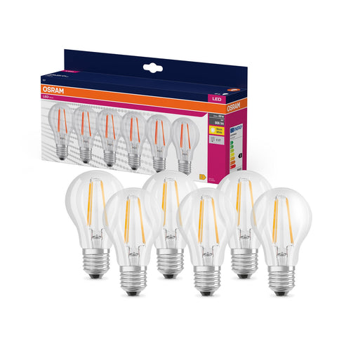 LED filamentpære E27 7W 2700K klar glass OSRAM forfra