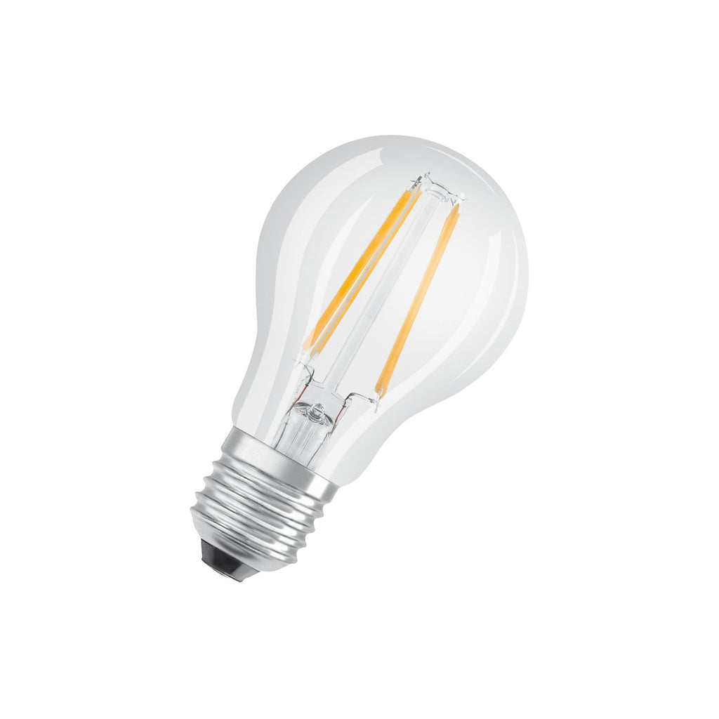 Bakside av LED filamentpære E27 7W 2700K varmhvit klar OSRAM