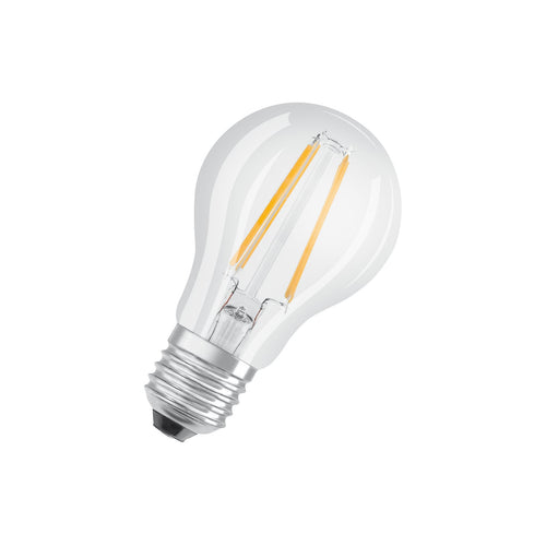 Bakside av LED filamentpære E27 7W 2700K varmhvit klar OSRAM