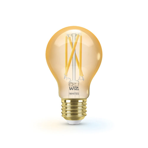 LED filamentpære E27 7W CCT amber dimbar WiFi - WiZ forfra