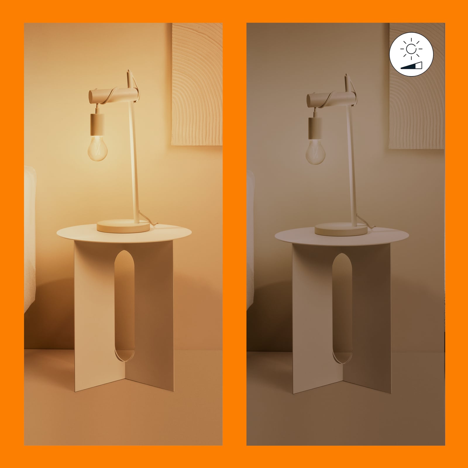 LED filamentpære E27 7W CCT amber dimbar WiFi - WiZ lys i bruk
