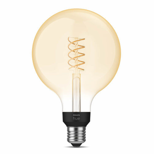LED filamentpære E27 7W globe G125 dimbar 2100K - Philips Hue bakside