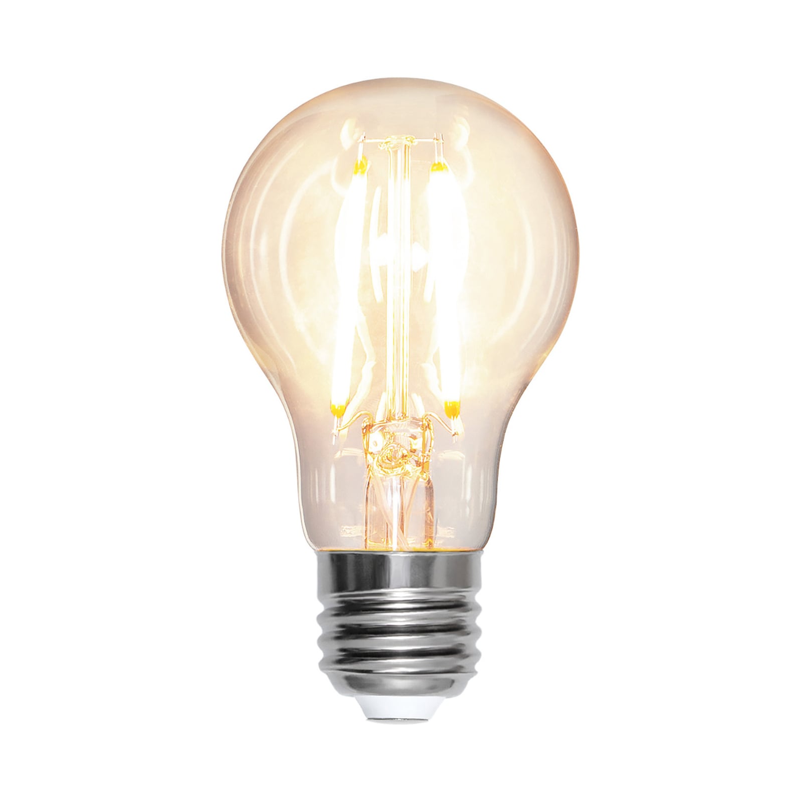 LED filamentpære E27 8W 2700K 1000 lm dimbar klar pæreform forfra