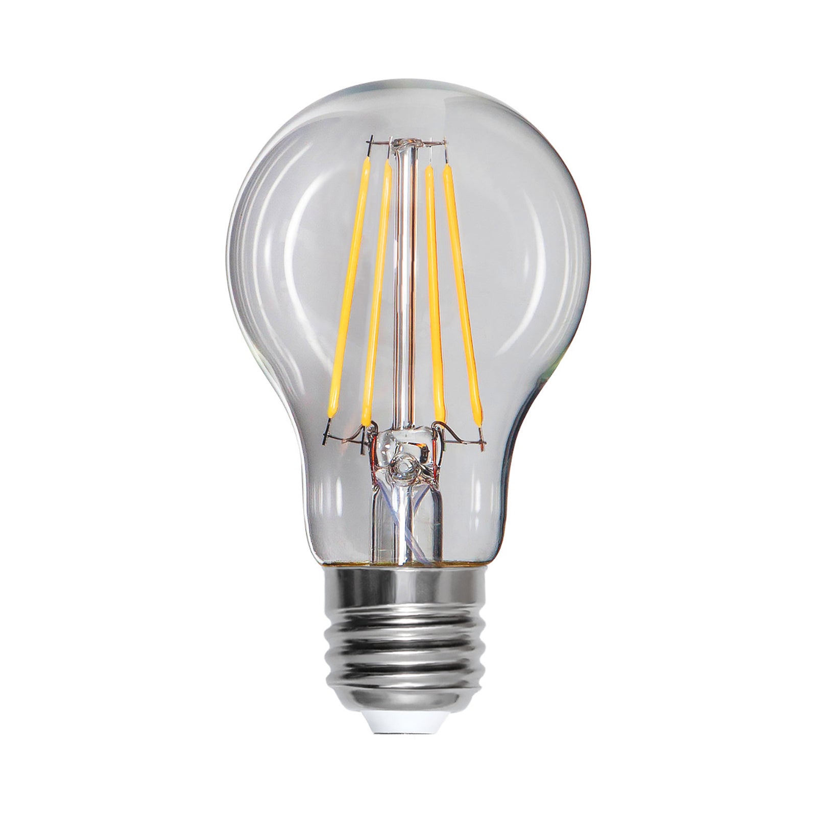 LED filamentpære E27 8W 2700K 1000 lm dimbar klar pæreform detalj