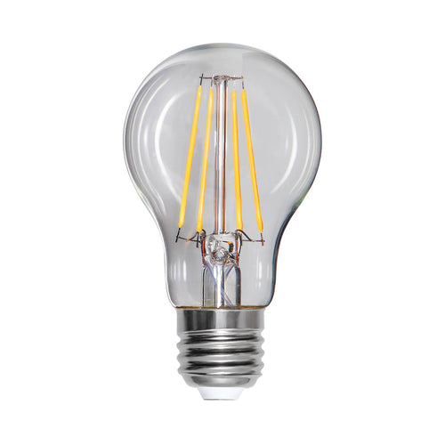 LED filamentpære E27 8W 2700K 1000 lm dimbar klar pæreform detalj