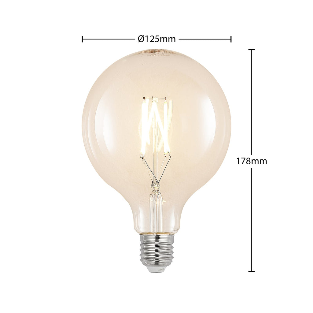 LED filamentpære E27 8W 2700K G125 globe dimbar klar - Arcchio bakside