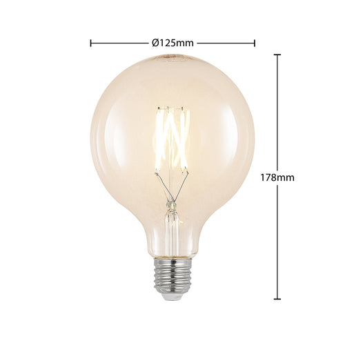 LED filamentpære E27 8W 2700K G125 globe dimbar klar - Arcchio bakside