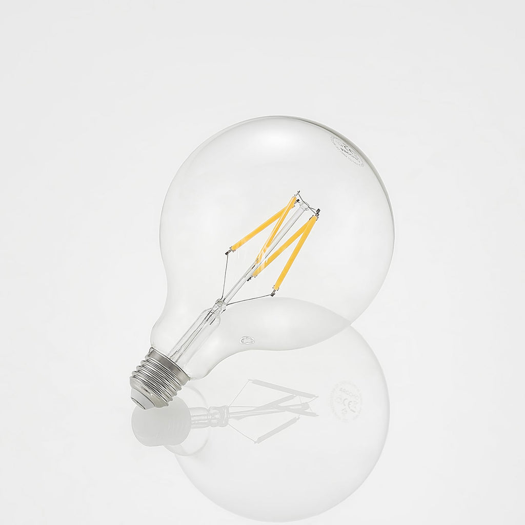 LED filamentpære E27 8W 2700K G125 globe dimbar klar - Arcchio detalj av filament
