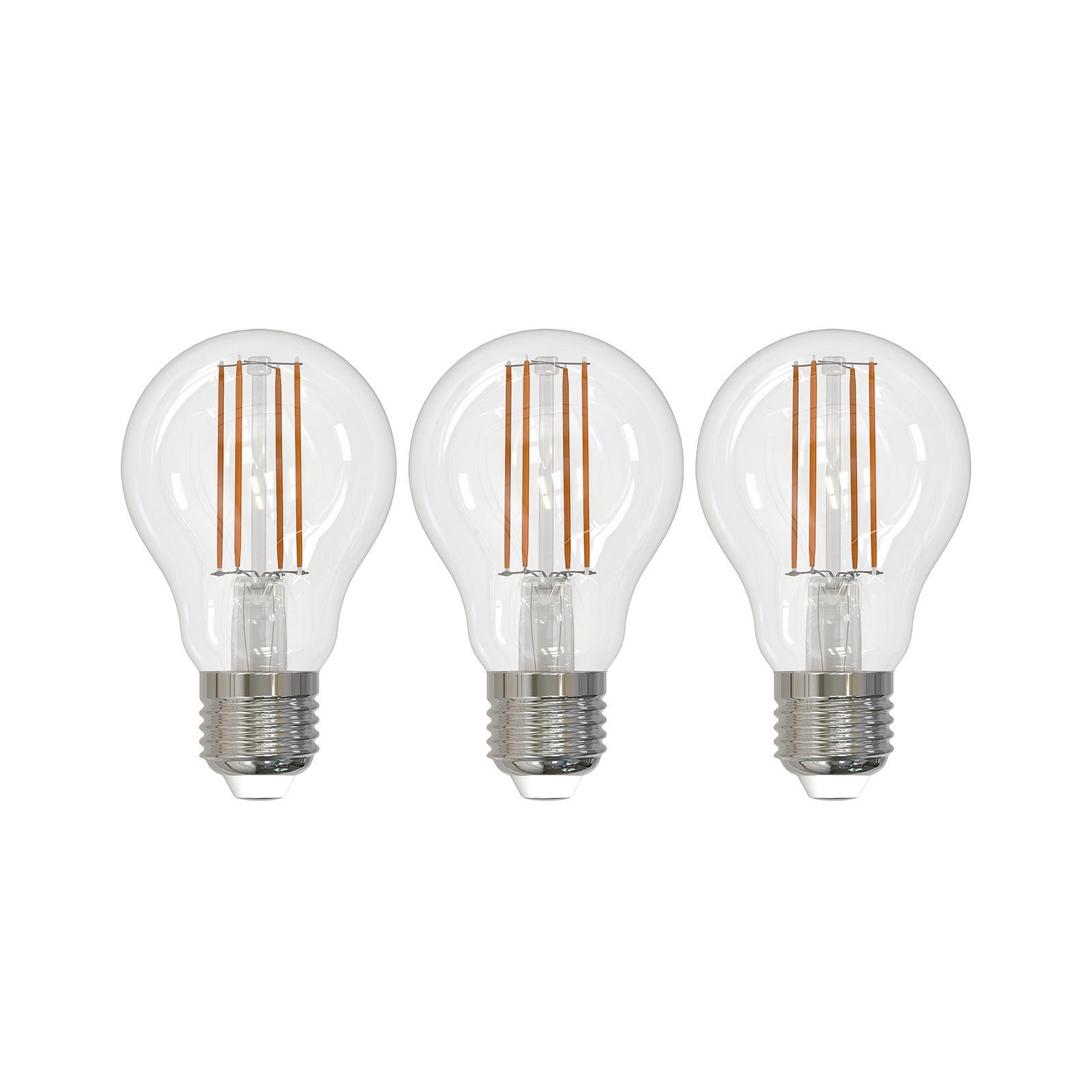 LED filamentpære E27 8W 2700K klar dimbar 3-pk - Arcchio forfra