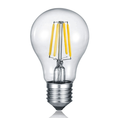 LED filamentpære E27 8W 2700K dimbar med bryter klar fra Trio Lighting forfra