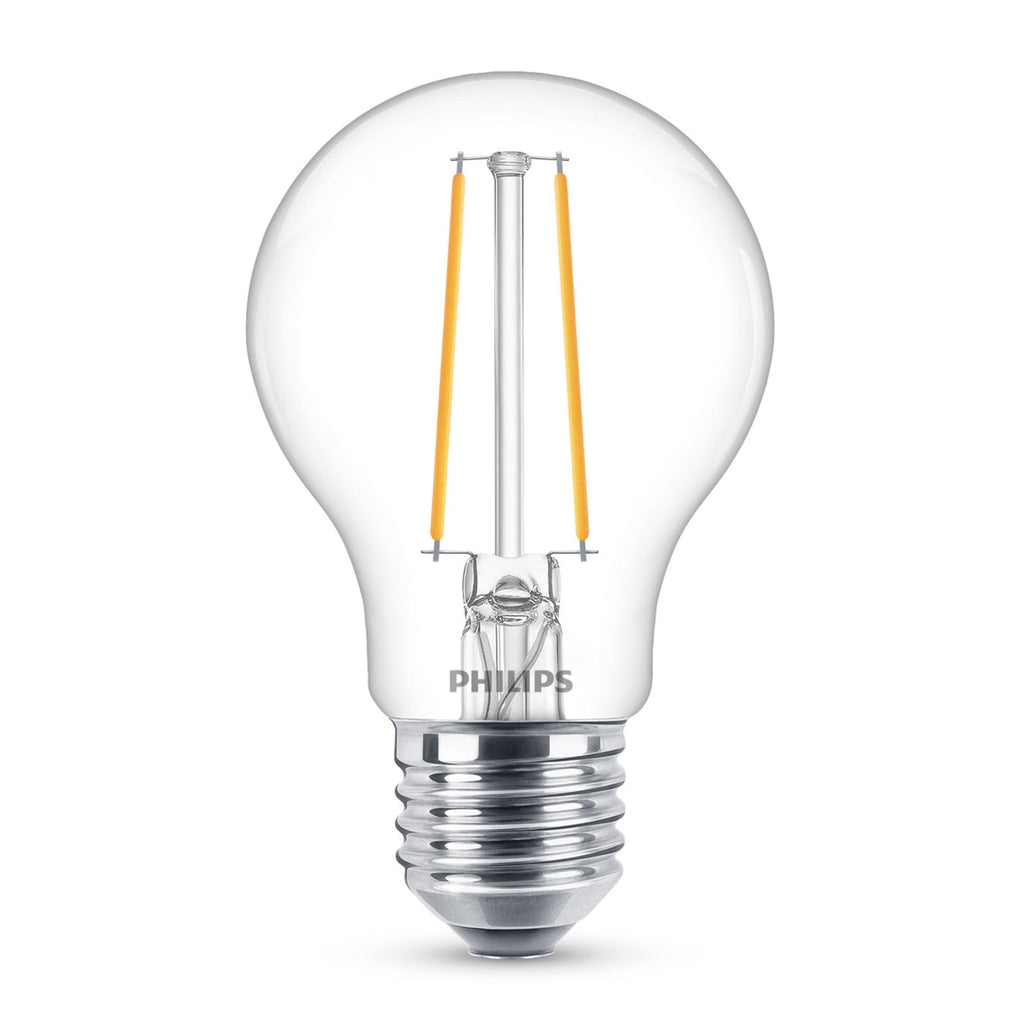 LED filamentpære E27 A60 2,2W 250lm 2700K klar - Philips forfra