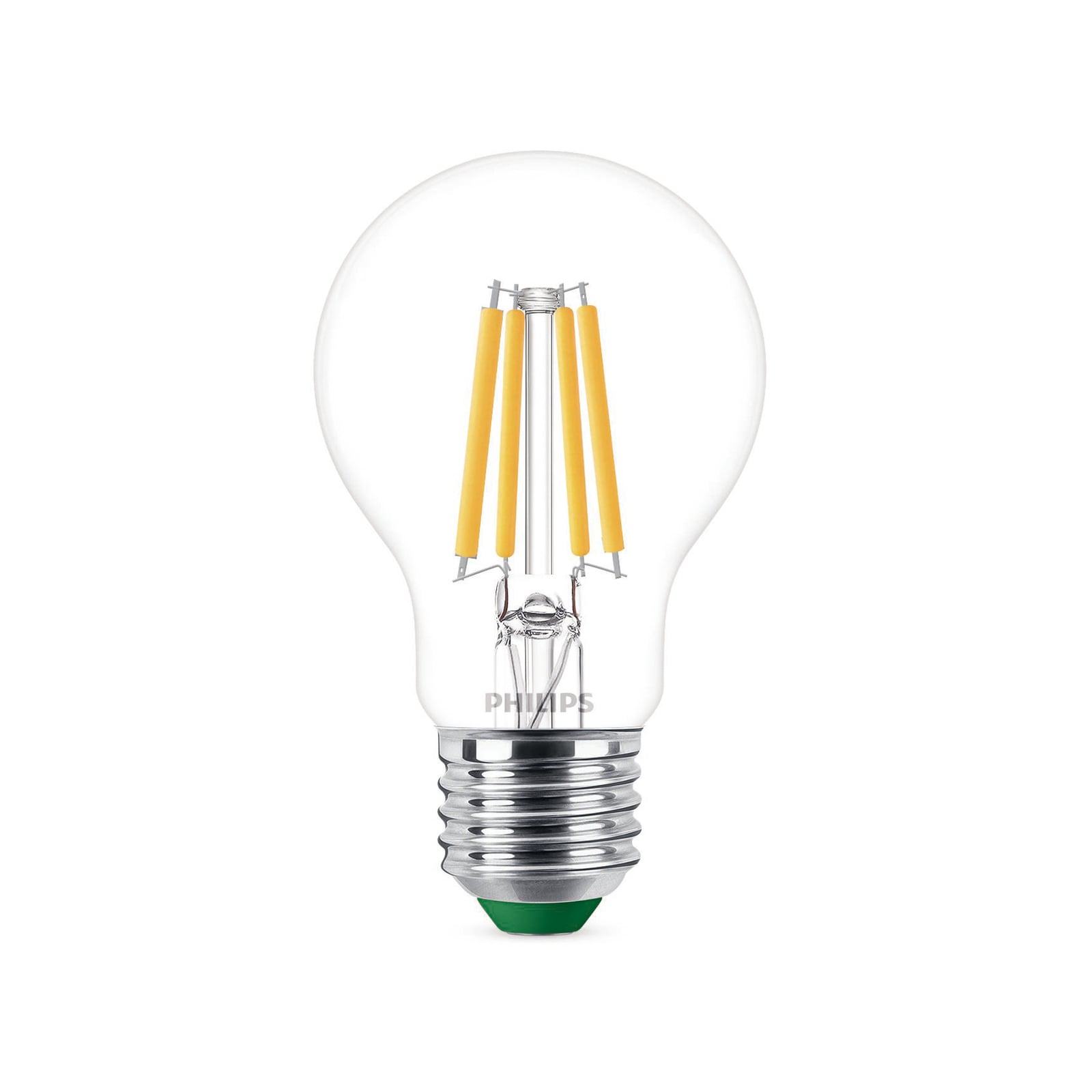 LED filamentpære E27 A60 2,3W 485lm 2700K klar Philips forfra