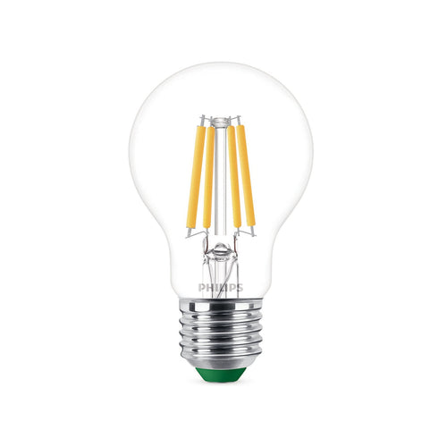 LED filamentpære E27 A60 2,3W 485lm 2700K klar Philips forfra