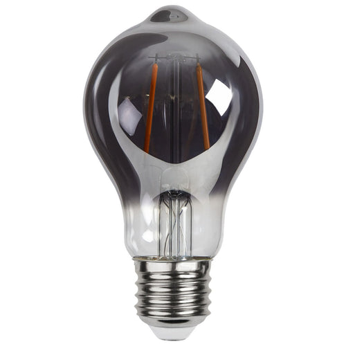 LED filamentpære E27 A60 2W 2100K røykfarget bakside