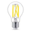 LED filamentpære E27 A60 klar 10,5W WarmGlow dimbar Philips forfra