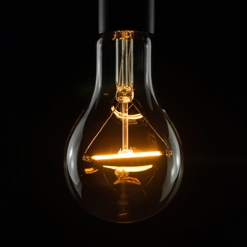 LED filamentpære E27 A90 3W 2200K dimbar klar forfra