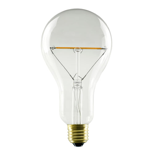 LED filamentpære E27 A90 3W 2200K dimbar klar nærbilde av filament