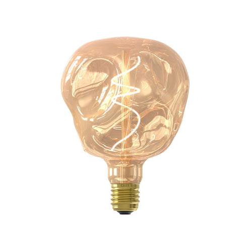 LED filamentpære E27 G125 4W 1800K dimbar gull - Calex forfra