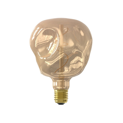 LED filamentpære E27 G125 4W 1800K dimbar gull - Calex bakside