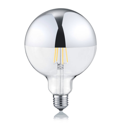 LED filamentpære E27 G125 7W 2700K dimbar toppforspeilet fra Trio Lighting for dekorativ belysning
