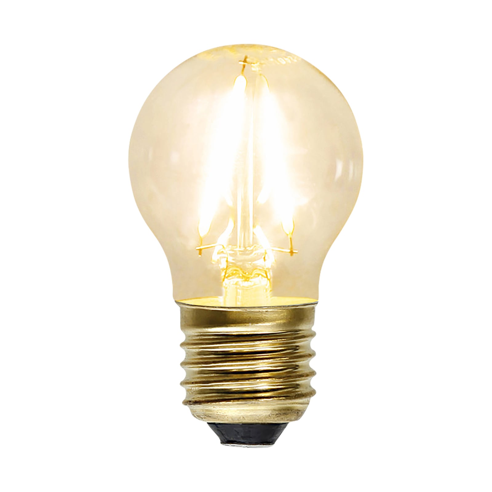 LED filamentpære E27 G45 1,5W 2100K klar varmhvit fra STAR TRADING forfra
