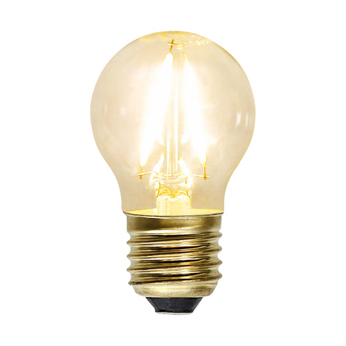 LED filamentpære E27 G45 1,5W 2100K klar varmhvit fra STAR TRADING forfra