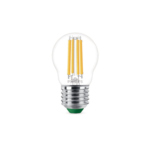 LED filamentpære E27 G45 2,3W 2700K 485 lm klar - Philips forfra