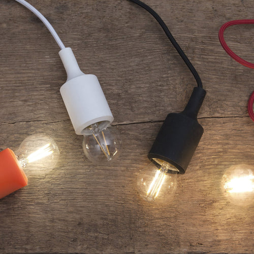 LED filamentpære E27 G45 kuleform 2W 2700K klar STAR TRADING bakside