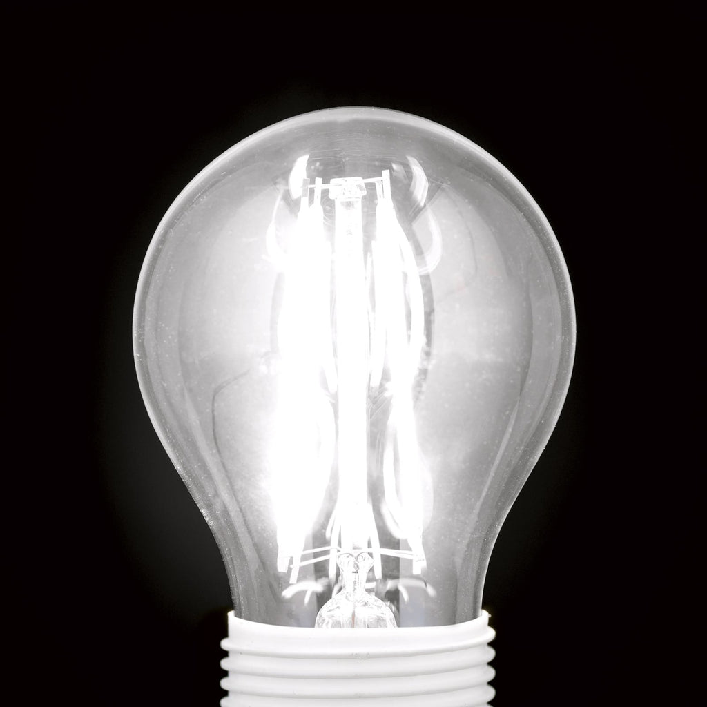 Detalj av LED filamentpære E27 G45 dråpeformet 6W 2700K dimbar klar