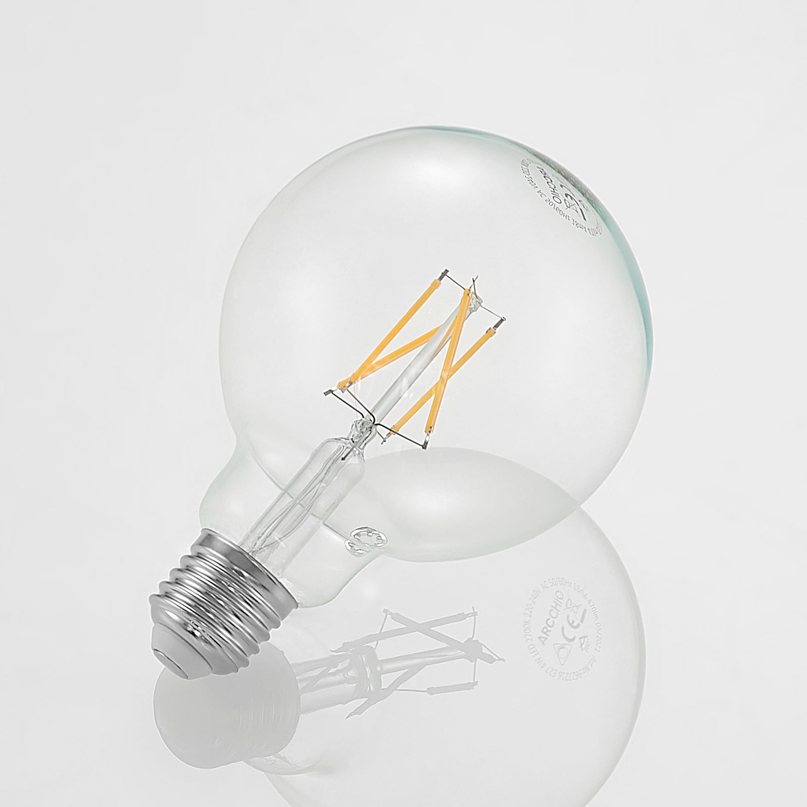Detaljbilde av LED filamentpære E27 G95 globe 4W dimbar klar 2700K - Arcchio