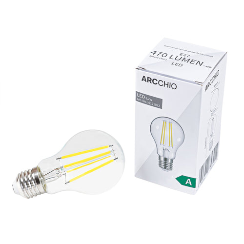 LED filamentpære E27 pæreform 2,2W 3000K klar - Arcchio bakside