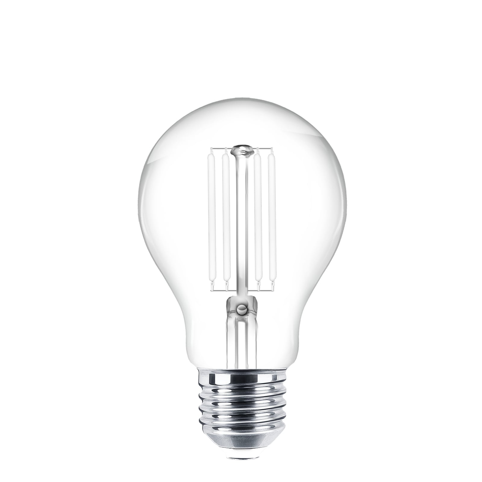 LED filamentpære E27 pæreform 7W 2700K klar 806lm - Prios sett forfra