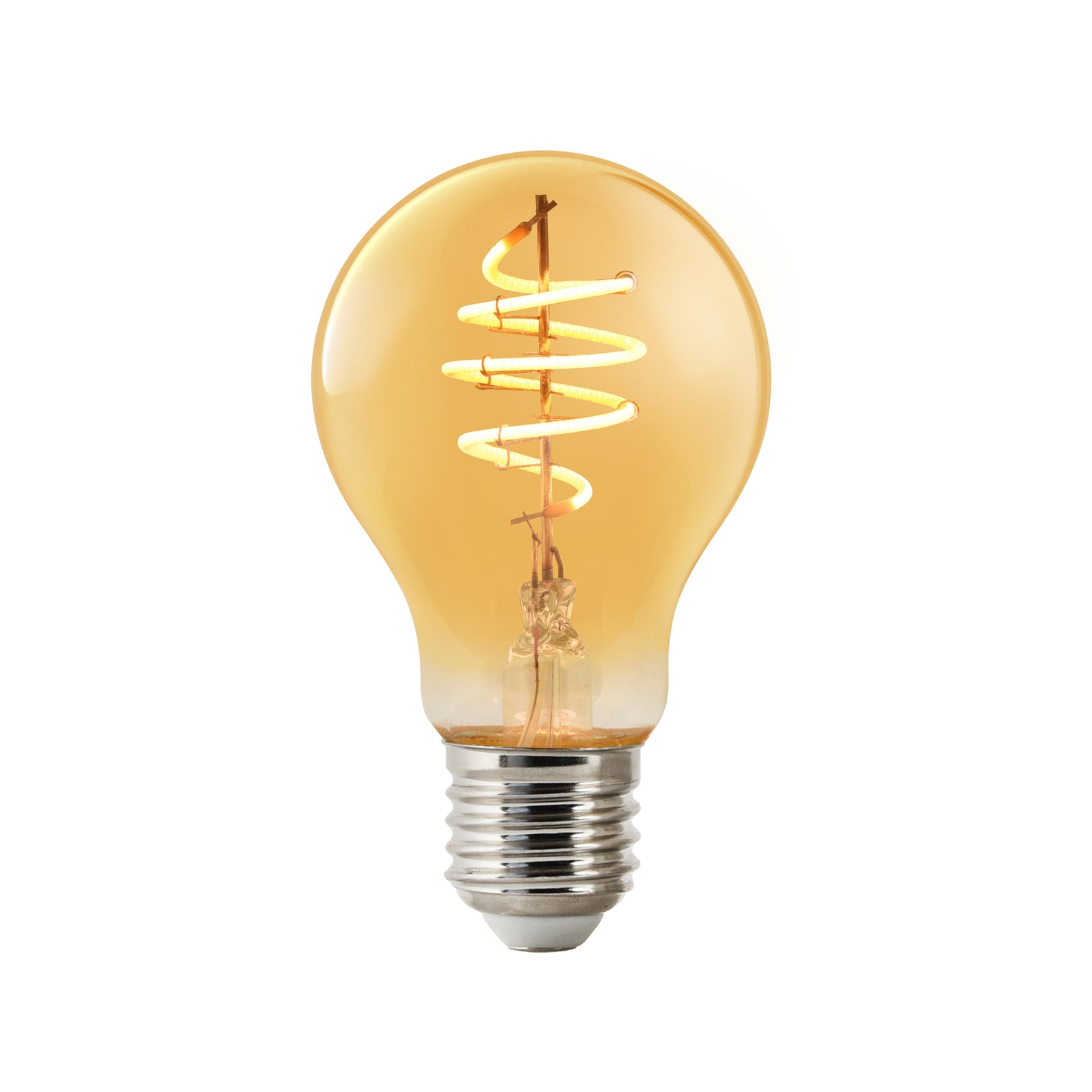 LED-filamentpære E27 smart dimbar 4,7W 2200K amber forfra