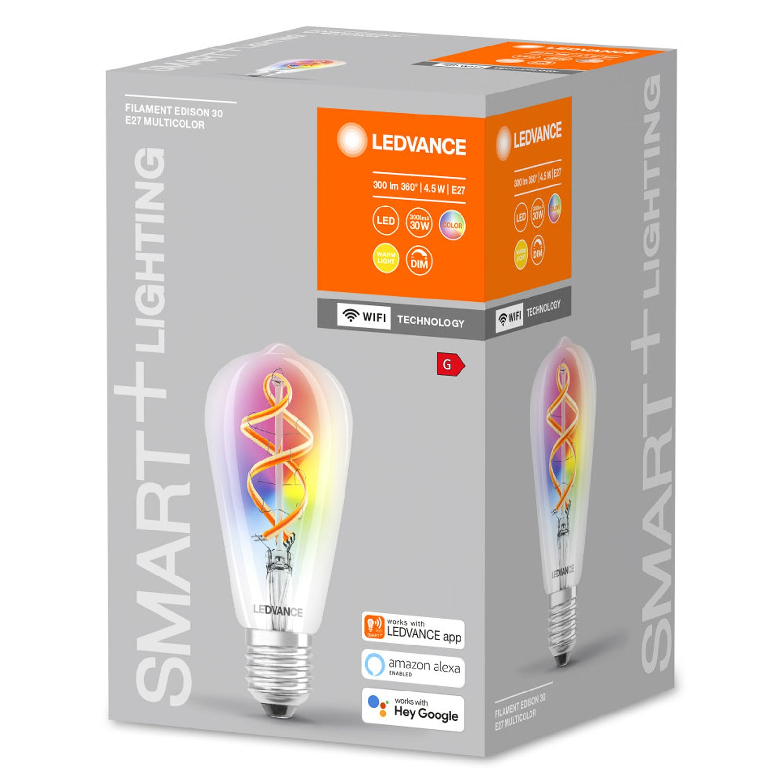 LED-filamentpære E27 smart WiFi 4,5W 2700K RGB klar LEDVANCE SMART+ detalj
