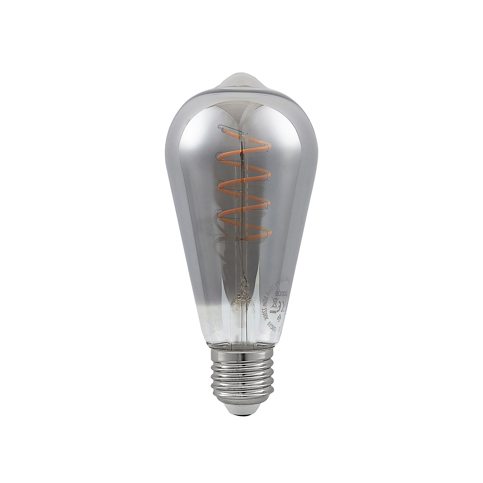 Bakside LED filamentpære E27 ST64 4W 1800K dimbar titan