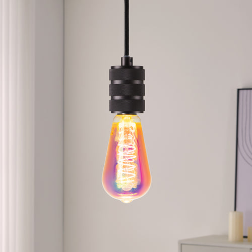 LED filamentpære E27 ST64 4W 2000K dimbar iriserende bakside