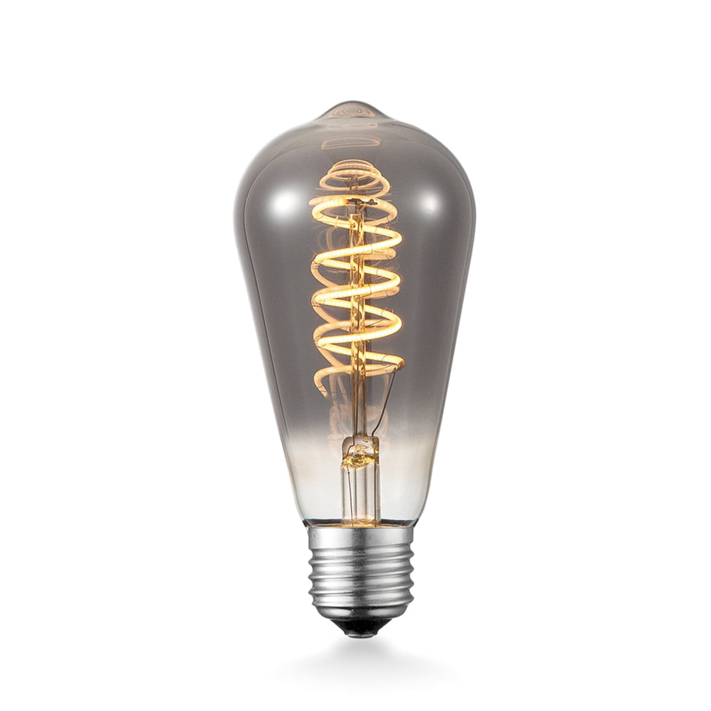 LED filamentpære E27 ST64 4W røykfarget 1800K dimbar - Lucande forfra