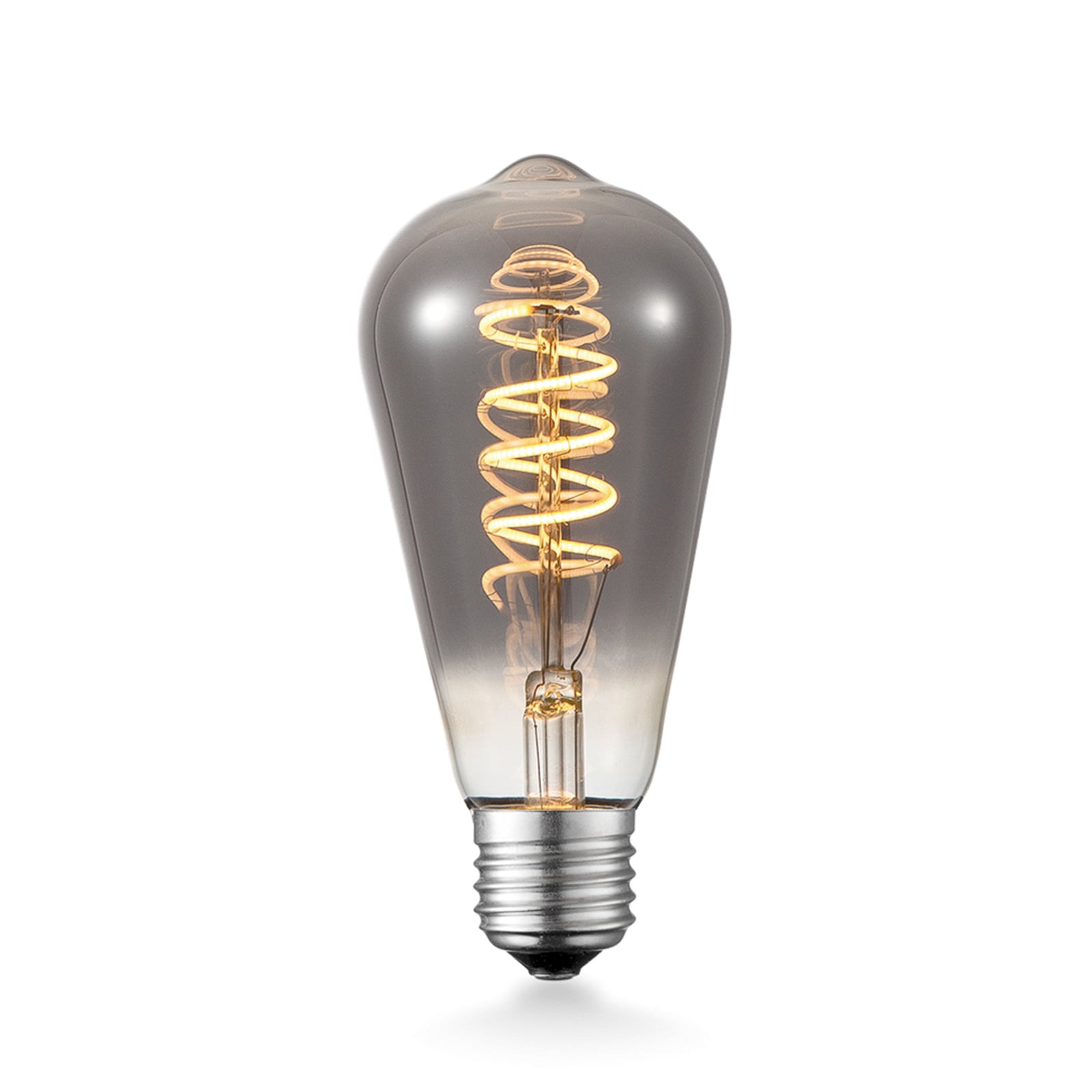 LED filamentpære E27 ST64 4W røykfarget 1800K dimbar - Lucande forfra