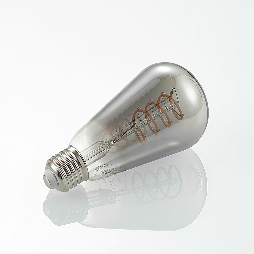 LED filamentpære E27 ST64 4W røykfarget 1800K dimbar - Lucande i bruk