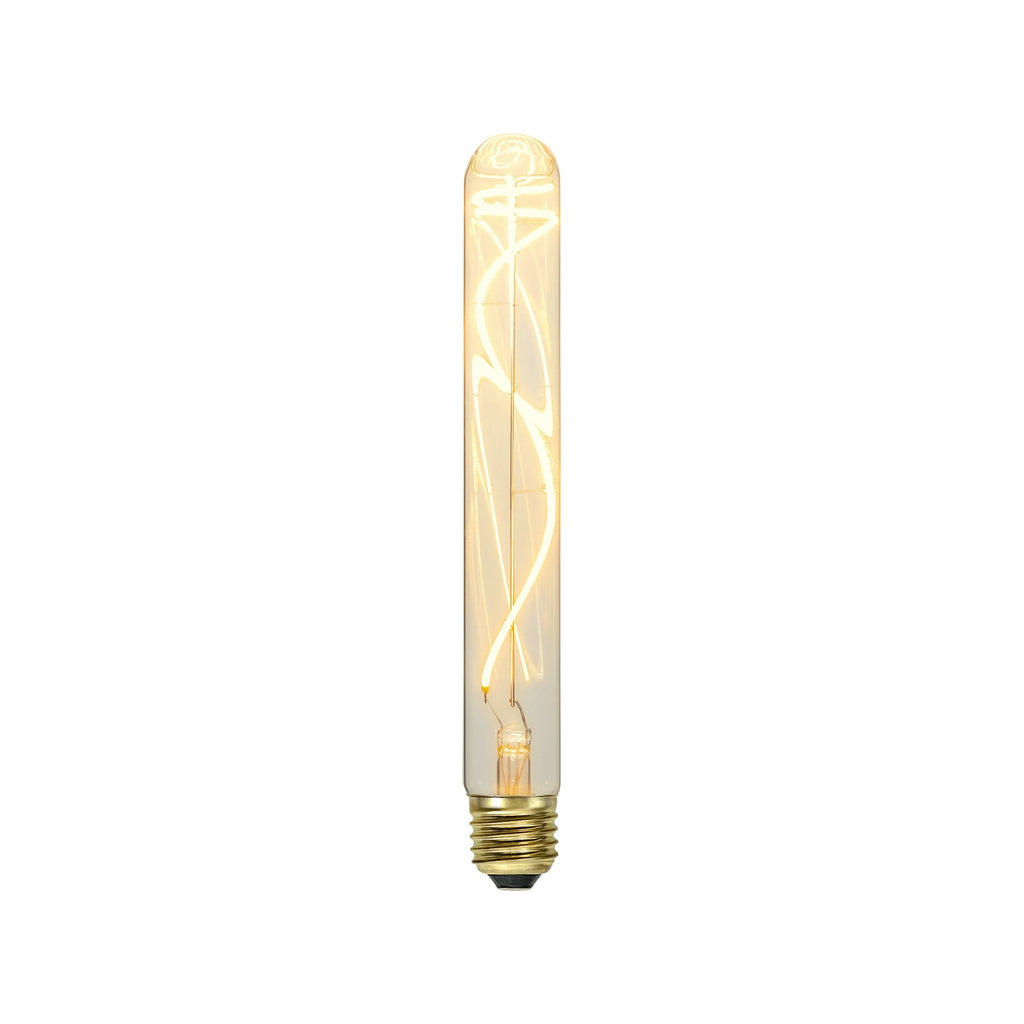 LED filamentpære E27 T30 rørform 3,4W 2200K dimbar forfra