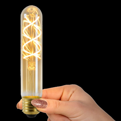 LED filamentpære E27 T30 rørform amber 5W 2200K dimbar - bakside