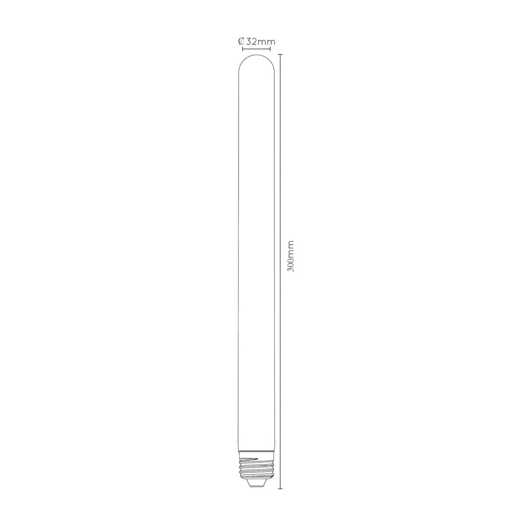 Detalj av LED filamentpære E27 T32 rørform 5W 2200K dimbar 30 cm
