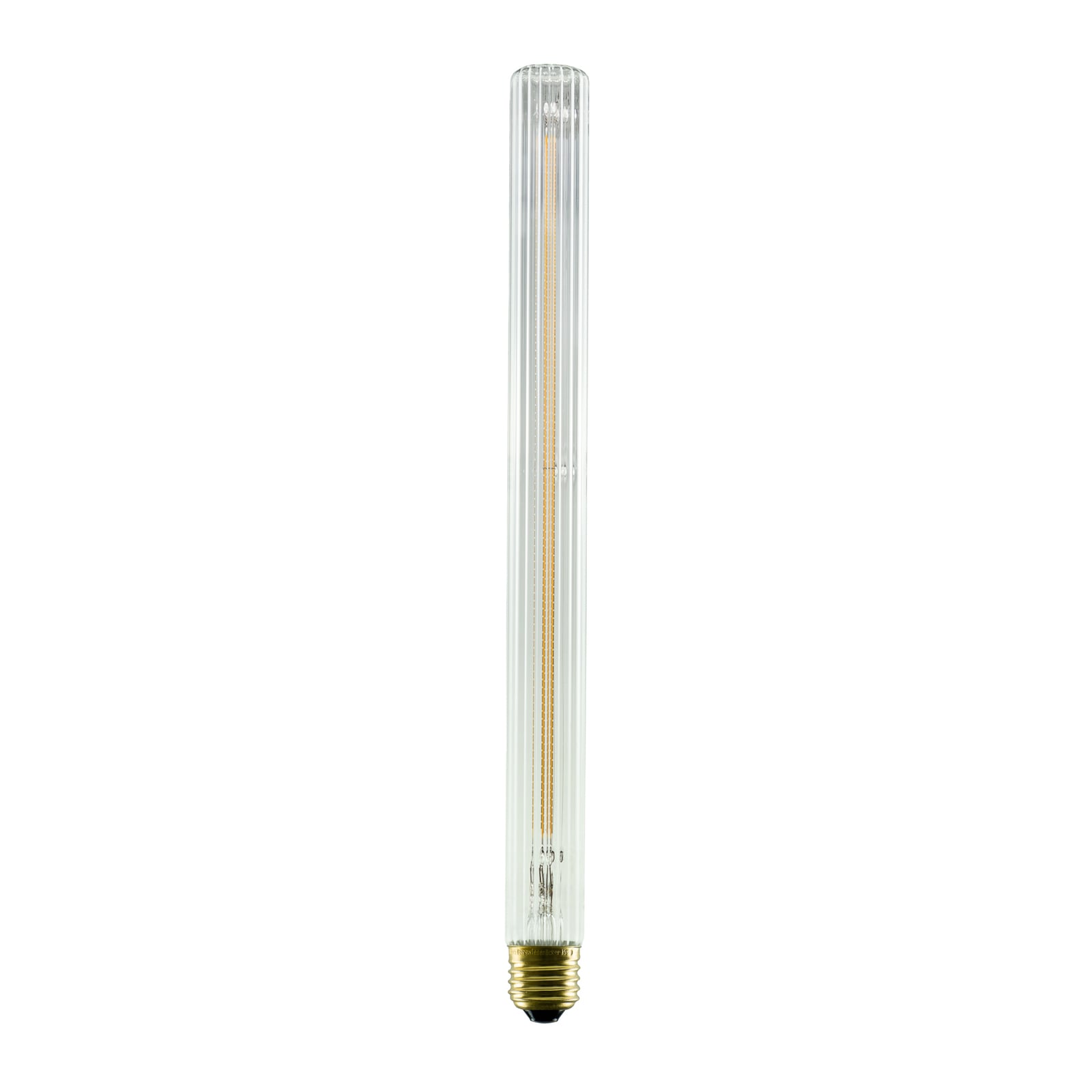 LED filamentpære E27 T35 4,5W 2200K dimbar riflet glass forfra
