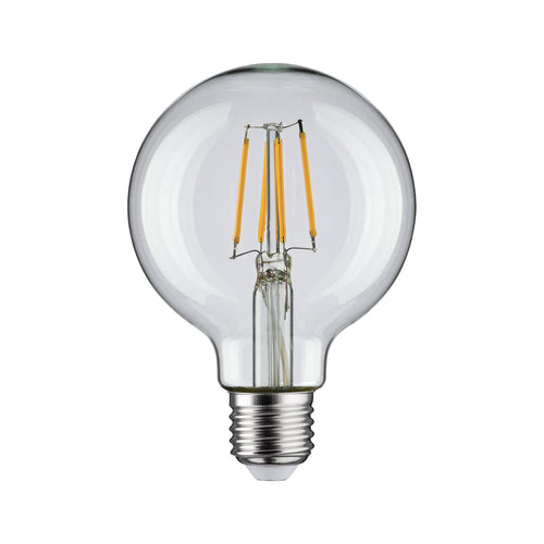 LED filamentpære G80 E27 4,8W 2700K klar forfra