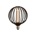 LED filamentpære Globe E27 3,5W 1800K dimbar svart forfra