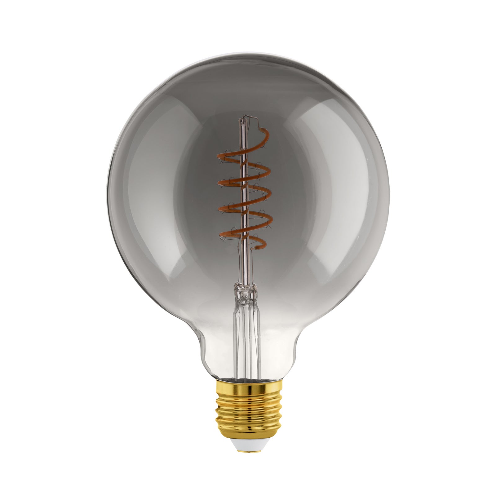 LED filamentpære globe G125 E27 4W 2000K svart-transparent forfra
