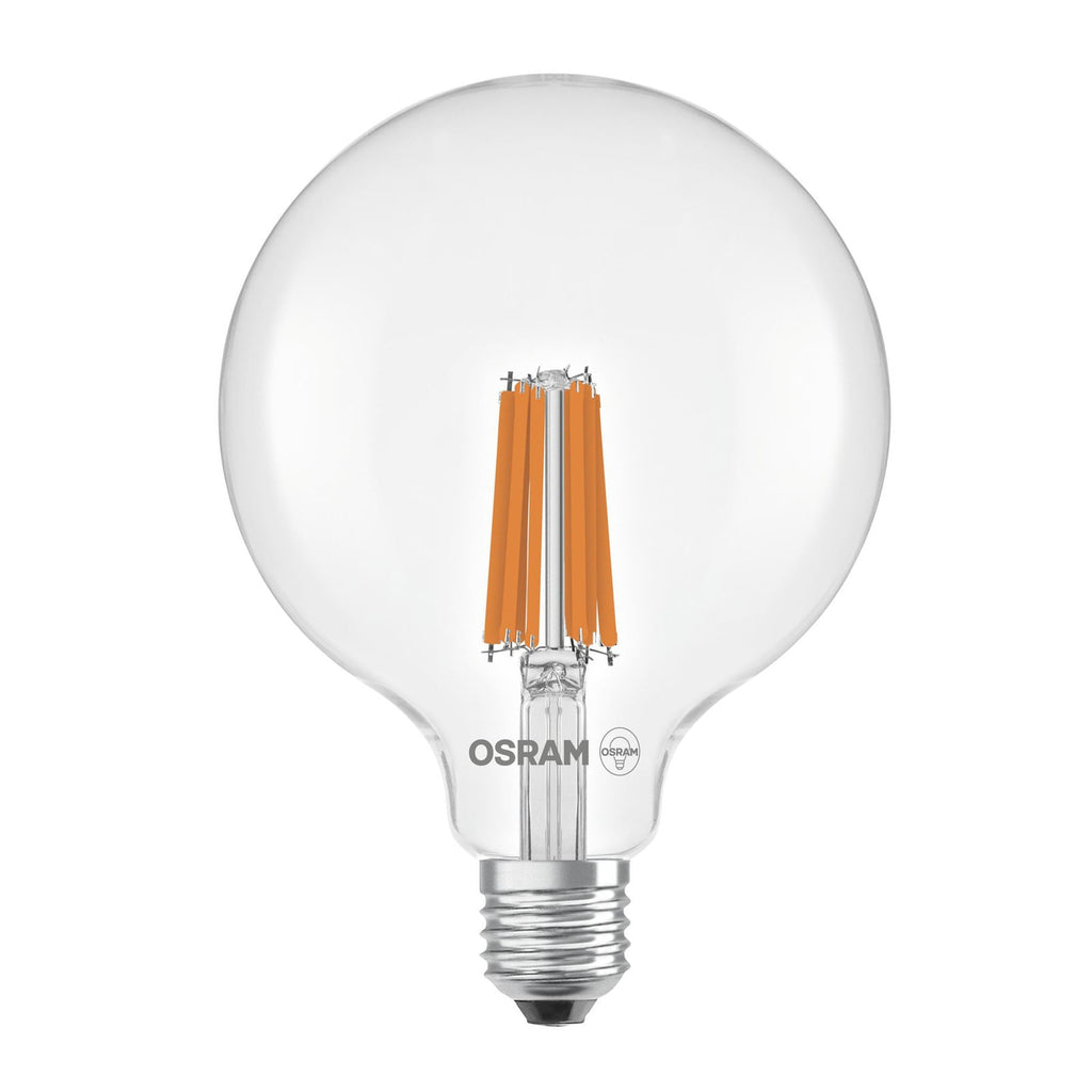 LED filamentpære Globe G125 E27 7,2W 4000K klar OSRAM forfra