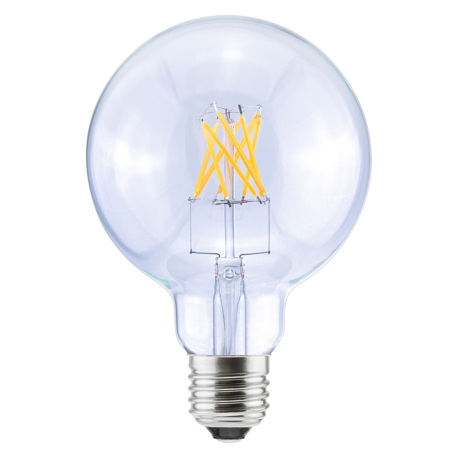 Detalj av LED filamentpære Globe G150 E27 6,5W 2700K dimbar klar